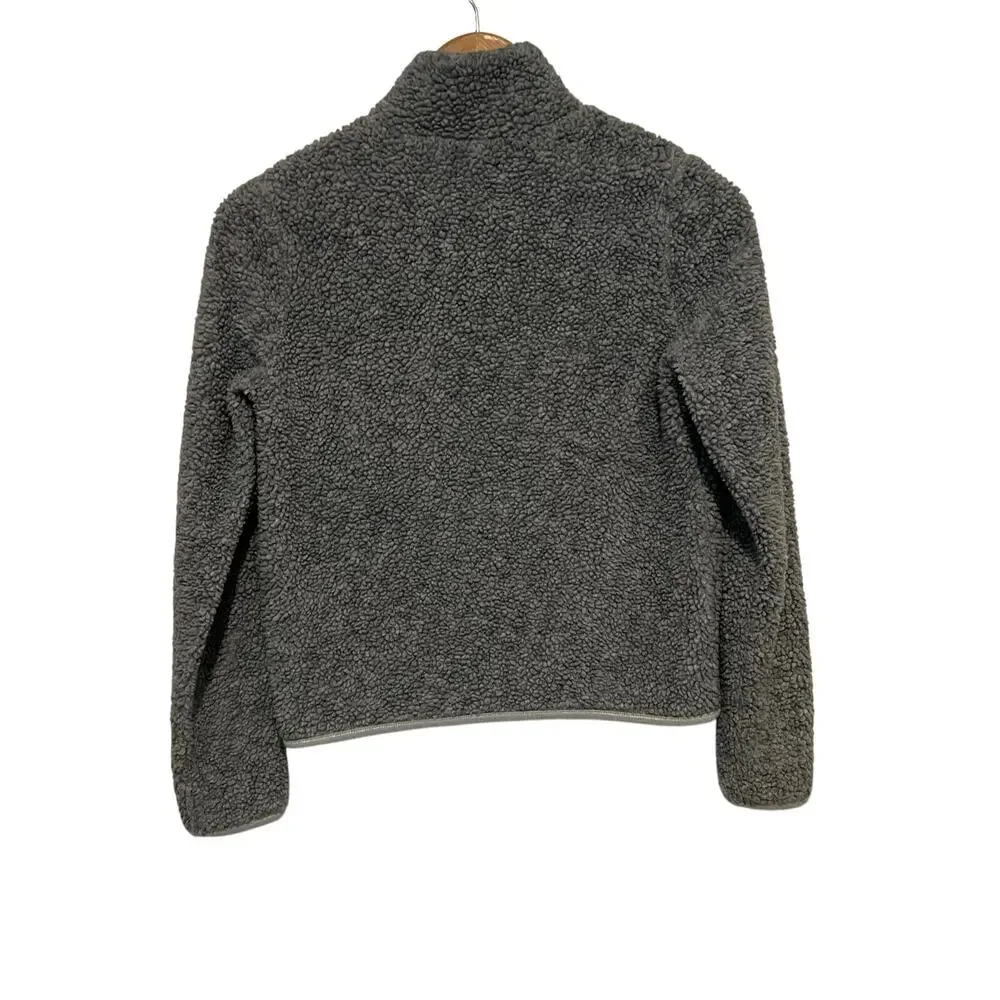 Abercrombie Kids Fleece Jacket Size 11/12 Gray Blue Pockets Outdoor